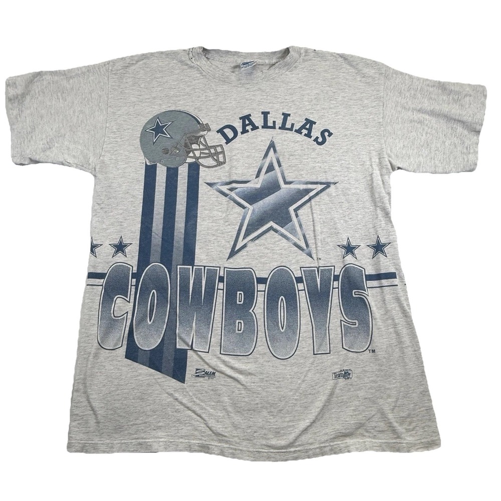 Vintage Dallas Cowboys‎ Single Stitch T-Shirt Salem Sportswear Football XL Gray